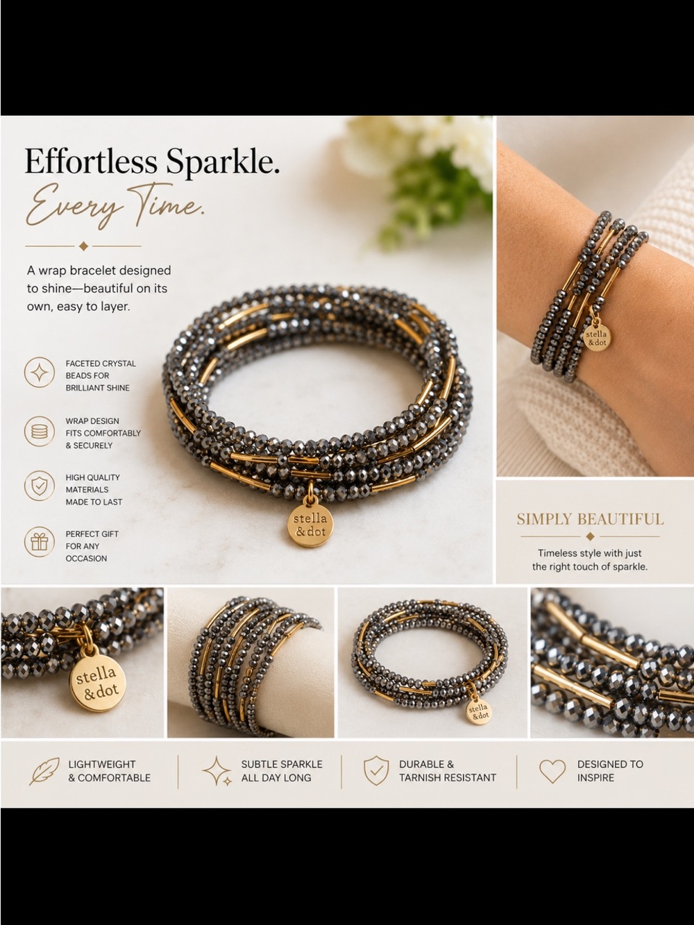 Elegant Silver and Gold Beaded Bracelet